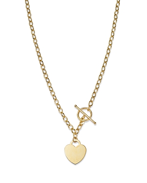 Bloomingdale's Polished Heart Toggle Necklace in 14K Yellow Gold, 17 - 100% Exclusive
