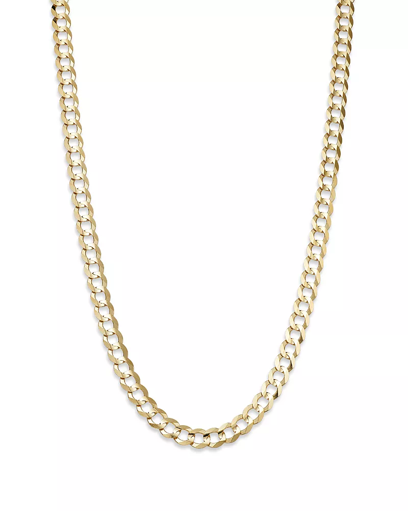 Bloomingdale's Fine Collection Men's Comfort Curb Link Chain Necklace in 14K Yellow Gold, 22