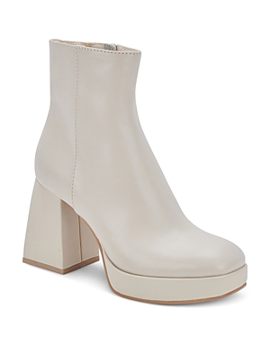 Dolce Vita Ulyses Platform Bootie In Ivory Leather