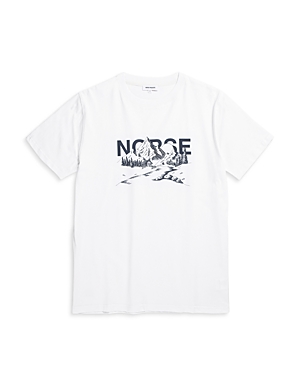 NORSE PROJECTS NIELS MOUNTAIN COTTON LOGO GRAPHIC TEE