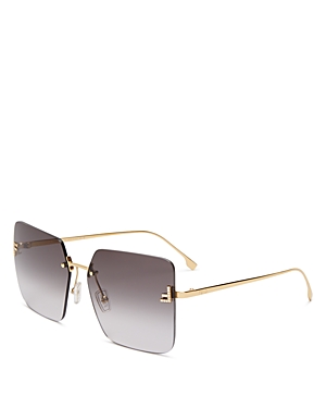 Fendi Rimless Square Sunglasses, 59mm In Sengld/smk
