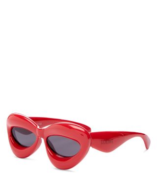 Loewe Round-frame Acetate Sunglasses In Red/gray Solid