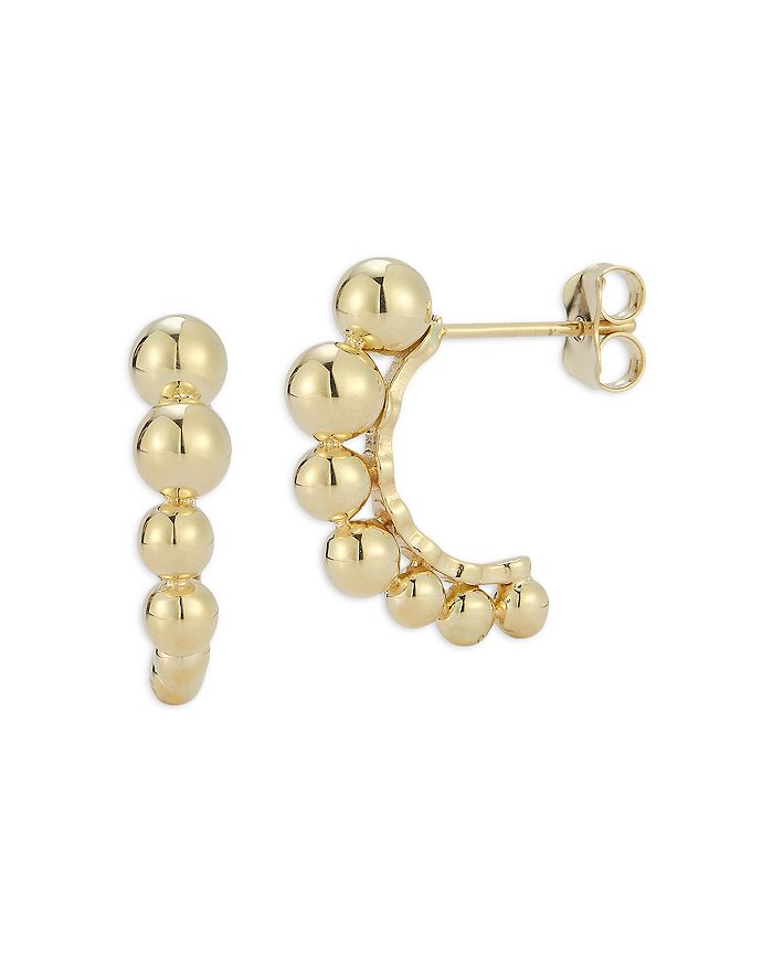 Bloomingdale's - Crescent Ball Stud Huggie Earrings in 14K Yellow Gold - 100% Exclusive