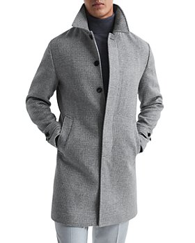 REISS - Wool Blend Check Epsom Overcoat