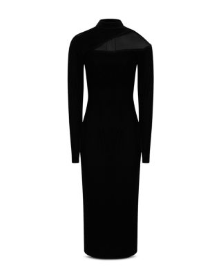 REISS Tatiana Asymmetric Cutout Velvet Dress