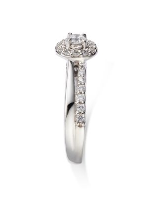 Diamond Halo Ring in 14K White Gold, 0.50 tcw  