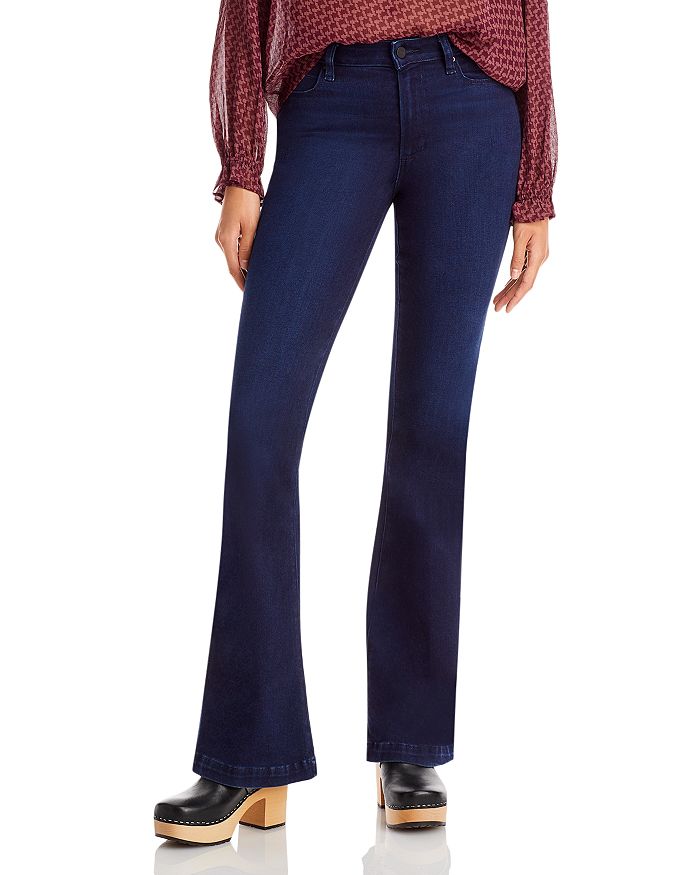 PAIGE Genevieve Linea High Rise Flare Jeans in Novela | Bloomingdale's