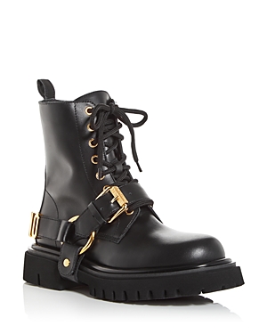 Moschino Women's Lace Up Harness Booties In Black