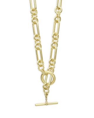 18K Yellow Gold Signature Caviar Toggle Chain Necklace, 18"