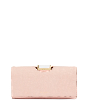 Ted Baker Bita Large Leather Bobble Purse In Pale Pink