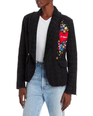 AQUA - Smile Embroidered Tweed Blazer - 100% Exclusive