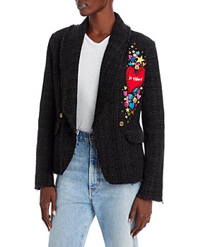 AQUA -  Smile Embroidered Tweed Blazer - 100% Exclusive
