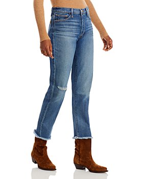 Joe's Jeans - The Honor Frayed High Rise Straight Leg Ankle Jeans in Kersh