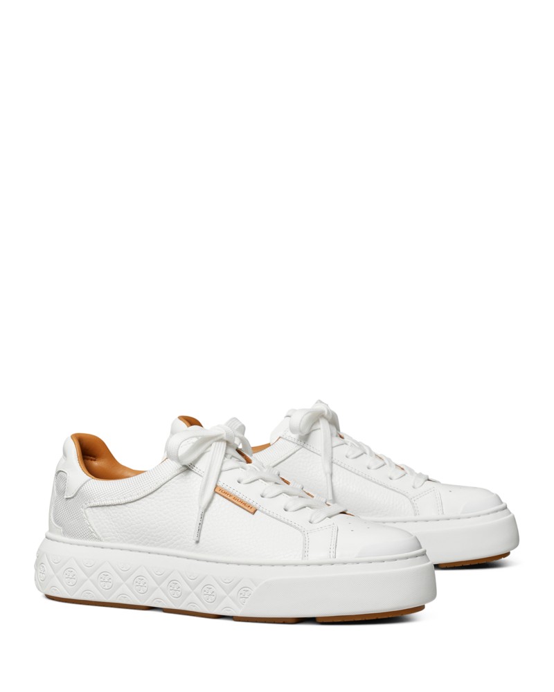 Tory Burch Women's Ladybug Low Top Sneakers in White/White