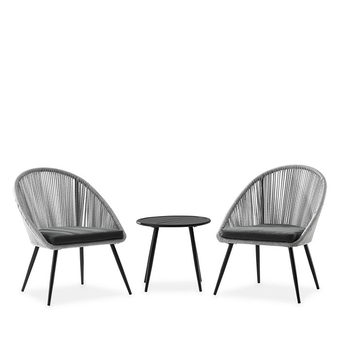 Crosley Sparrow & Wren Aspen 3 Piece Outdoor Rope Chair & Table Set