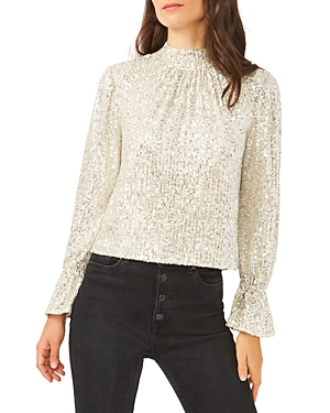 Draped Back Sequin Top