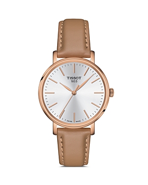 Shop Tissot Everytime Watch, 34mm In Silver/beige