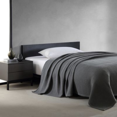 Vera Wang - Waffleweave Charcoal Blanket, Full/Queen