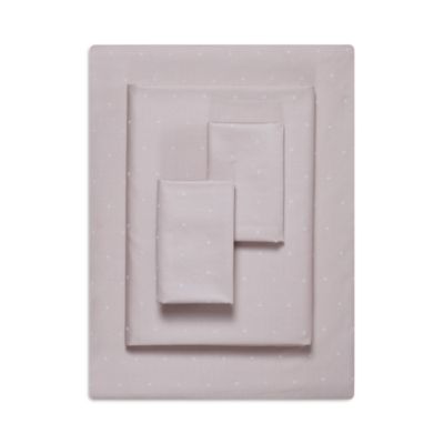 Vera Wang - Eyelet Pink CVC Sateen Sheet Set, Queen