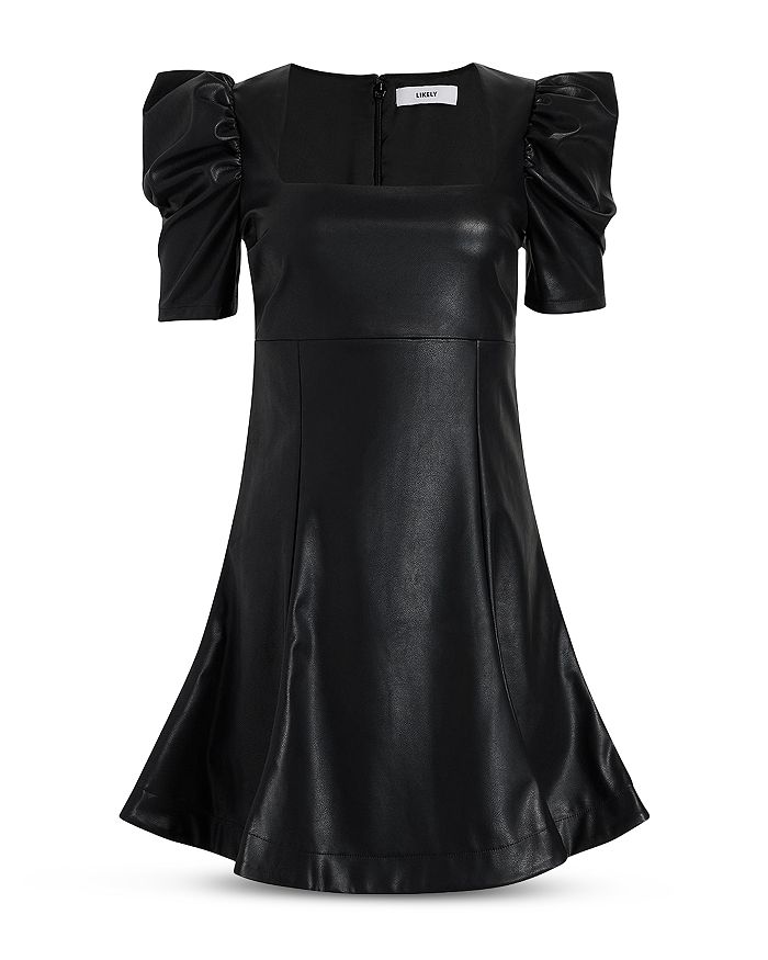 LIKELY Faux Leather Puff Sleeve Dress | Bloomingdale's