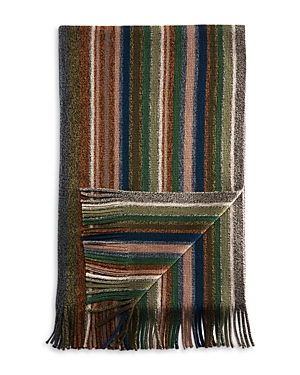 The Men's Store At Bloomingdale's Vertical Stripe Raschel Scarf - 100% Exclusive In Olive