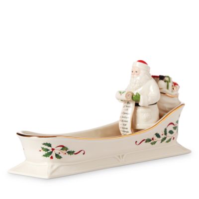 Lenox Holiday Santa Sleigh Cracker Tray