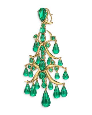 18K Yellow Gold Vermeil Supernova Simulated Stone Ivy Chandelier Drop Earrings