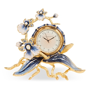 Shop Jay Strongwater Orchid Clock - Delft Garden In Multi