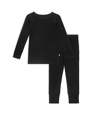 Posh Peanut Unisex Ribbed Pajama Set - Baby In Black