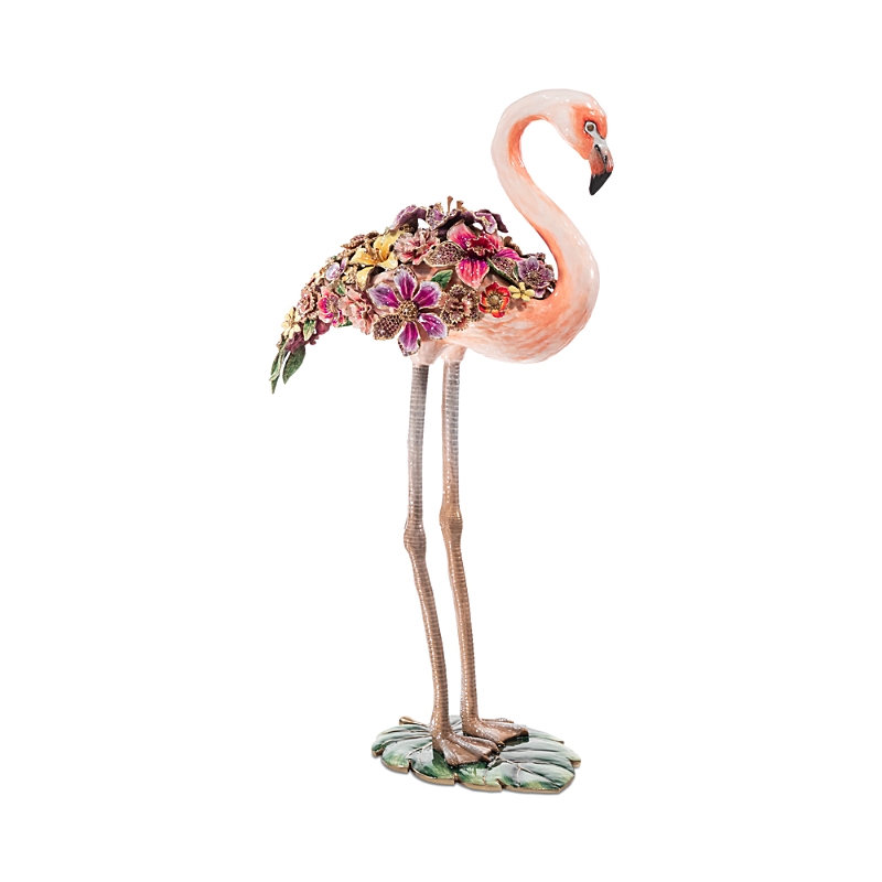 Jay Strongwater Flowery Flamingo Figurine In Multi