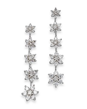 Bloomingdale's - Diamond Star Cluster Linear Drop Earrings in 14K White Gold, 1.0 ct. t.w. - 100% Exclusive