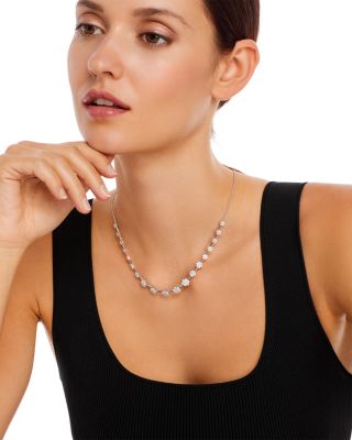 Diamond Cluster Necklace in 14K White Gold, 3.0 tcw 