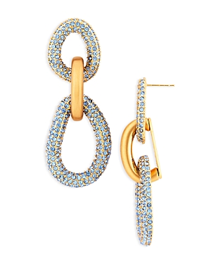 Cult Gaia Reyes Large Rhinestone Earrings In Blue/gold