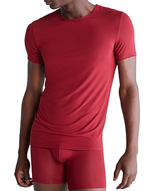 Calvin Klein Ultra Soft Stretch Solid Tee In Red