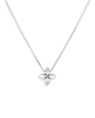 Roberto Coin - 18K White Gold Love in Verona Diamond Flower Pendant Necklace, 16-18"