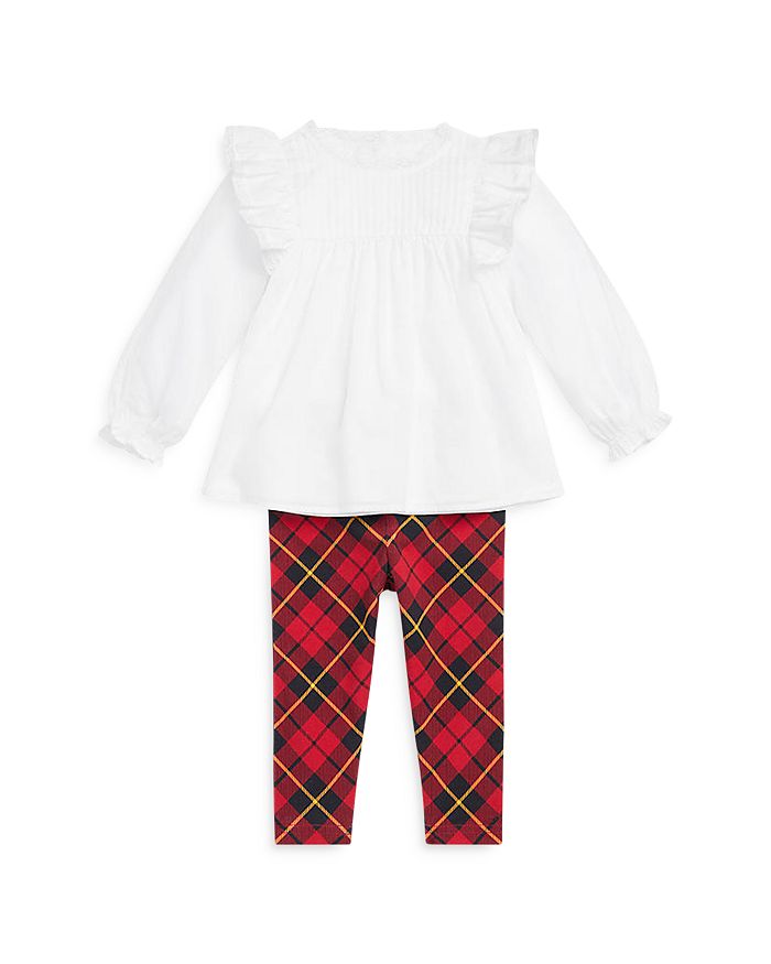 Ralph Lauren - Girls' Cotton Top & Plaid Jersey Leggings Set - Baby