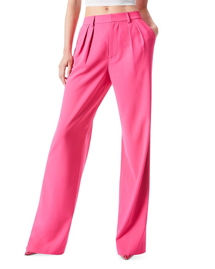 Alice and Olivia Pompey Pleated Wide Leg Pants | Bloomingdale's