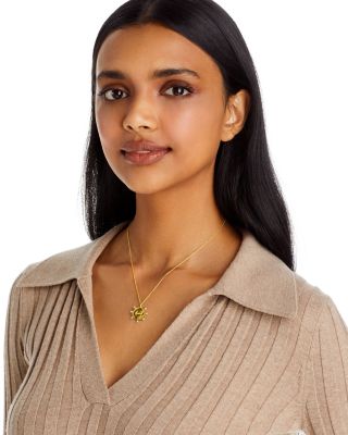 14K Yellow Gold Tender Tokens Diamond "Loved" Disc Pendant Necklace, 16-18"