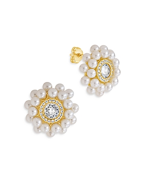 Sterling Forever Betty Stud Earrings In Gold