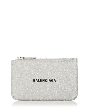 Balenciaga Cash Glitter Leather Zip Card Case