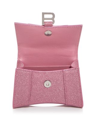 Hourglass Mini Handbag with Chain Sparkling Fabric