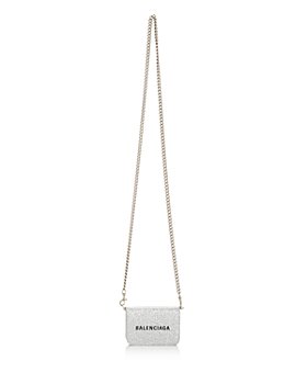 Balenciaga - Cash Mini Glitter Leather Chain Wallet