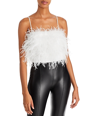 Lucy Paris Milly Feather Top In Ivory