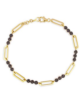 Bloomingdale's - Black Diamond Paperclip Link Bracelet in 14K Yellow Gold, 0.45 ct. t.w. - 100% Exclusive