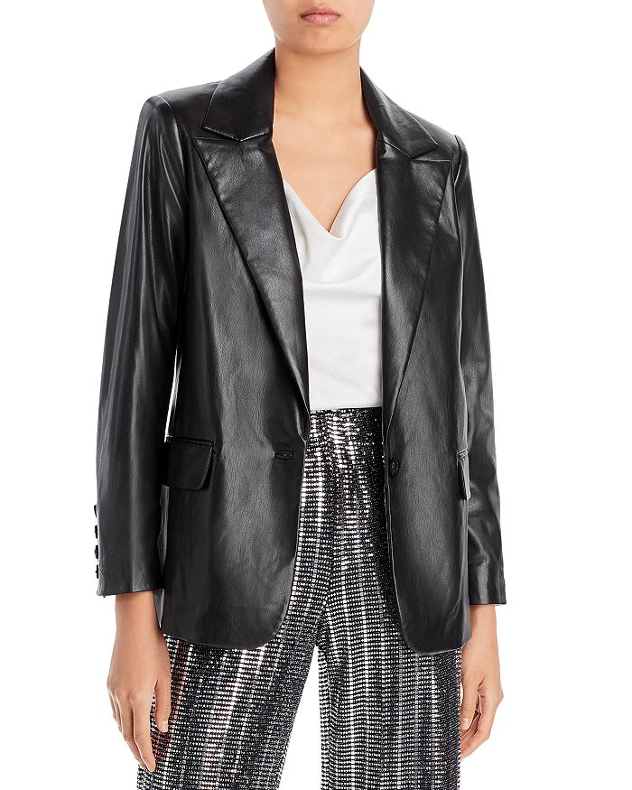 Alice and Olivia Denny Faux Leather Blazer | Bloomingdale's