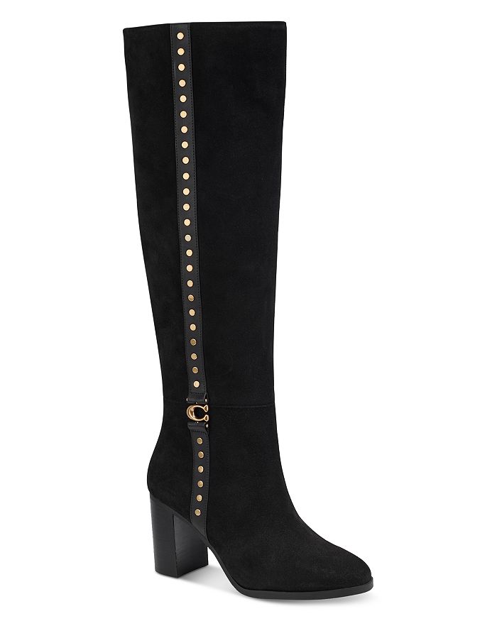 COACH Ollie Studded High Heel Boots | Bloomingdale's