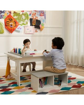 Kids Little Artist Monet Play Art Table Kids Furniture White/Gray - Ages 3-7