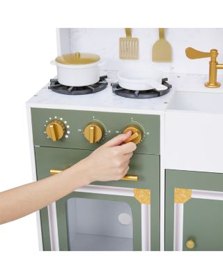 Kids Versailles Deluxe Classic Play Kitchen Olive Green - Ages 3-7