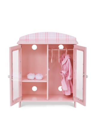 Kids Aurora Princess 18" Doll Pink Plaid Closet with Bathrobe & Slipper Pink - Ages 3-7