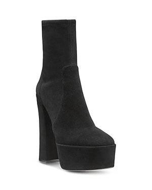 Shop Stuart Weitzman Women's Skyhigh High Heel Platform Booties In Black Suede